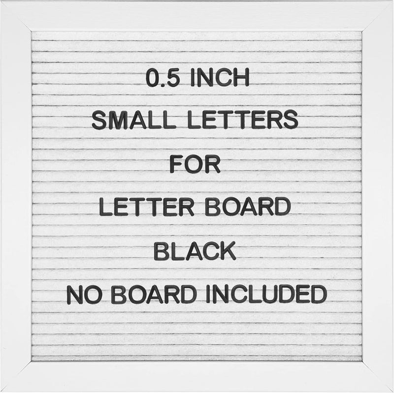 G GAMIT Felt Letter Board Letters Only - Pre-cut 0.5 Inch(1/2”) Tall Black Letters 492pcs with Canvas Bag(No Board Included) - Image 1